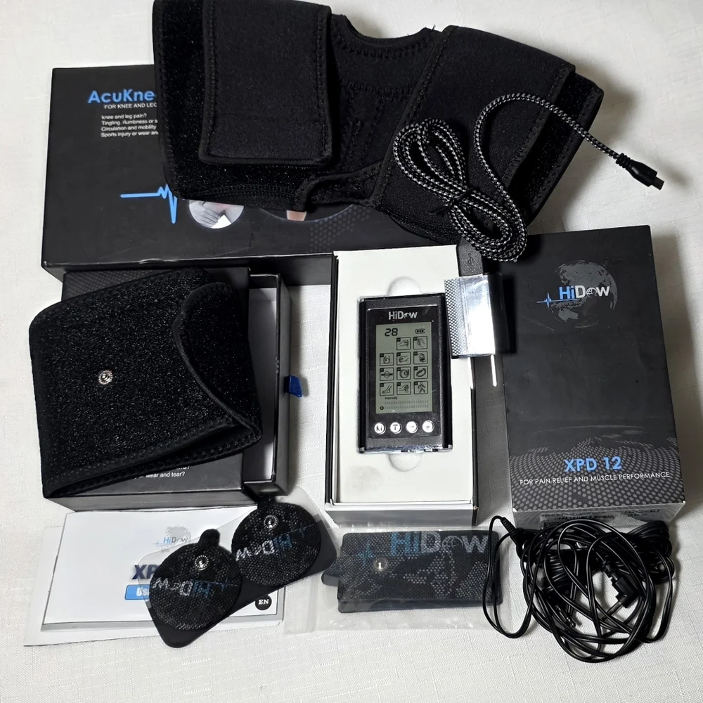 Hidow XPD 12 set with black AcuWrist and AcuKnee wraps Muscle stimulation lot